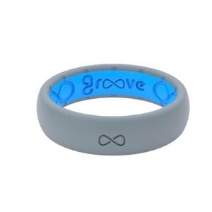 Thin Solid Gray Groove Silicone Ring/Wedding Band